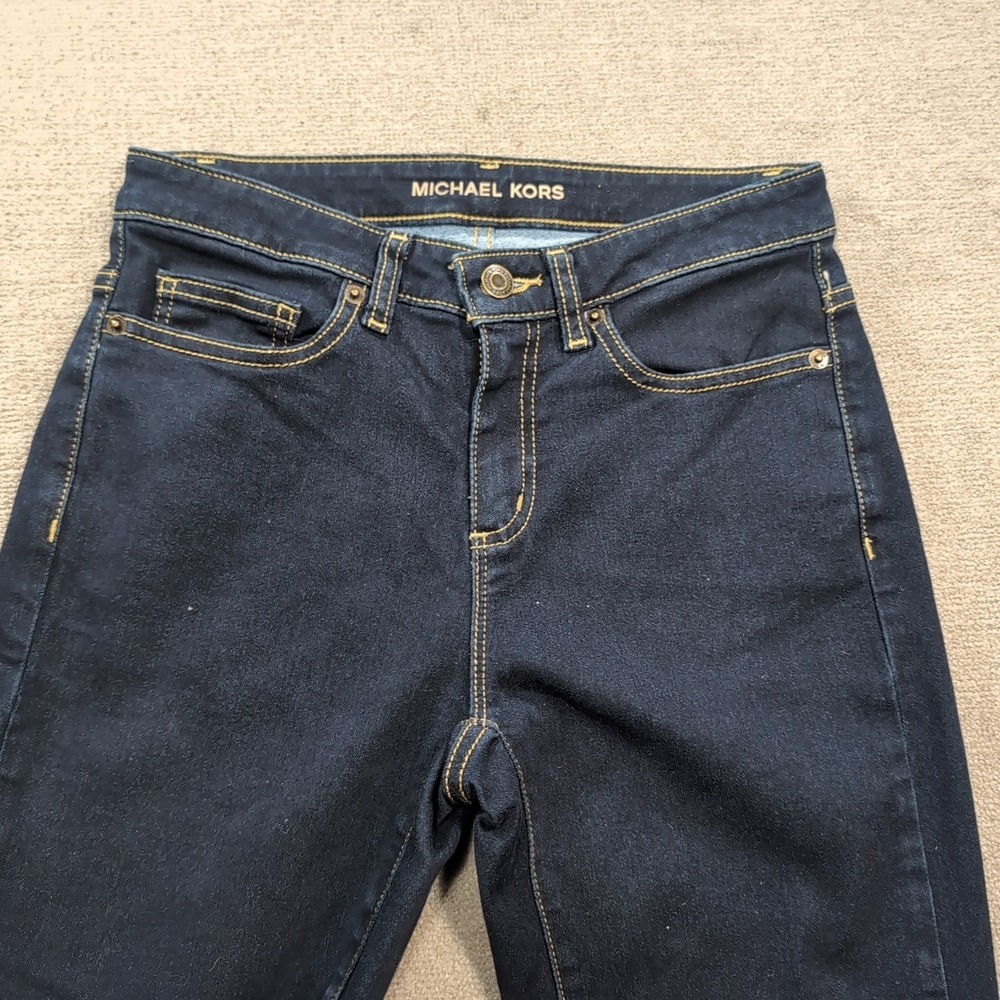 MICHAEL KORS Womens Blue Dark denim Flares Jeans‎ Size 4